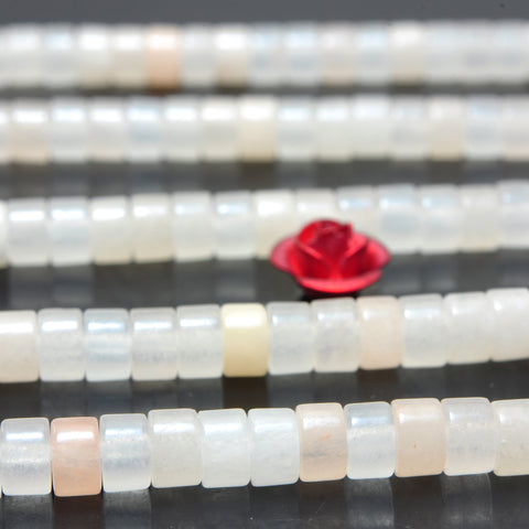 YesBeads Natural Pink Aventurine smooth heishi wheel beads wholesale gemstone jewelry making 15"