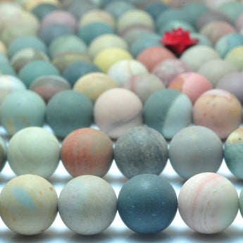 YesBeads Natural Polychrome Jasper matte round beads gemstone wholesale jewelry making 8mm 15"