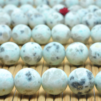 YesBeads Natural Sesame Jasper matte round beads Kiwi Jasper gemstone wholesale jewelry 6-12mm 15"