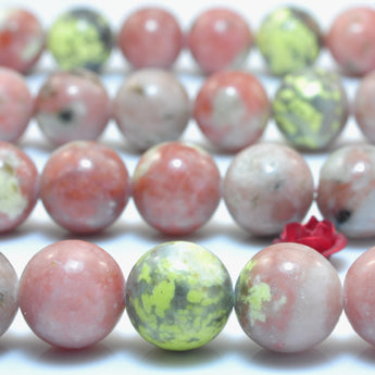 YesBeads Natural Plum blossom Jade smooth round loose beads wholesale gemstone jewelry 6m-10mm 15"