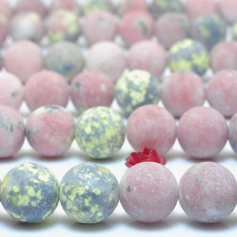 YesBeads Natural Plum blossom Jade matte round loose beads wholesale gemstone jewelry 6m-10mm 15"