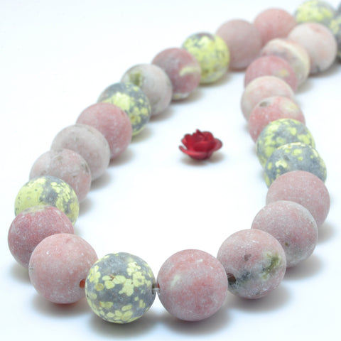 YesBeads Natural Plum blossom Jade matte round loose beads wholesale gemstone jewelry 6m-10mm 15"