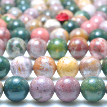 YesBeads Natural Ocean Jasper stone smooth round beads gemstone jewelry making