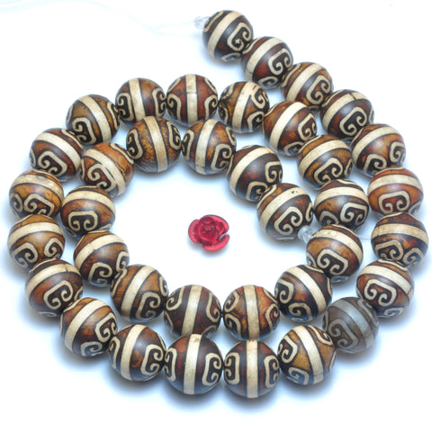 Tibetan Agate Dzi oneline agate matte round loose beads wholesale gemstone jewelry making