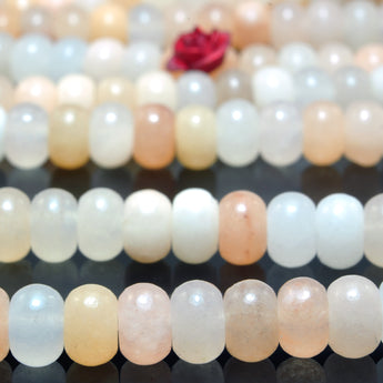 YesBeads Natural Pink Aventurine smooth rondelle beads wholesale gemstone jewelry making 15"