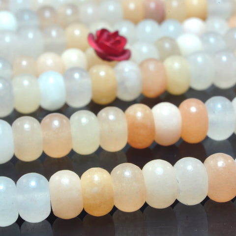 YesBeads Natural Pink Aventurine smooth rondelle beads wholesale gemstone jewelry making 15"