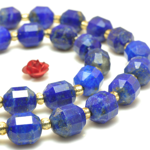 YesBeads Natural Lapis Lazuli faceted double terminated point beads wholesale jewelry  making 15"