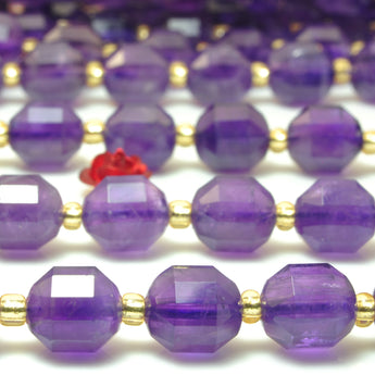 YesBeads Natural Amethyst faceted double terminated point beads wholesale gemstone jewelry making 15"
