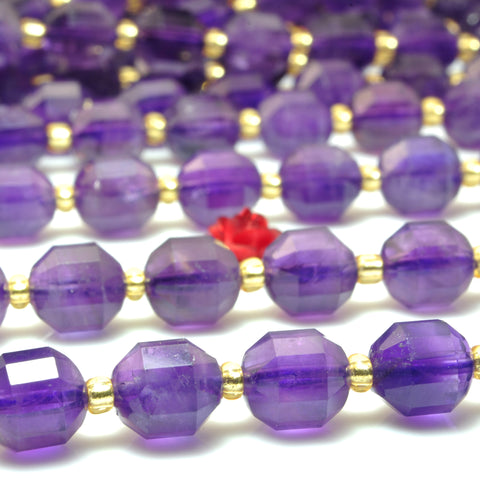 YesBeads Natural Amethyst faceted double terminated point beads wholesale gemstone jewelry making 15"