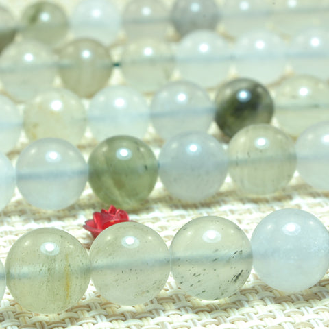 YesBeads Natural Ice Jadeite Burma Jade smooth round beads wholesale gemstone jewelry making 15"