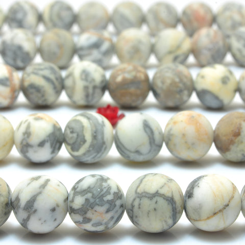 YesBeads Natural Picasso Jasper matte round loose beads wholesale gemstone jewlery making 15"