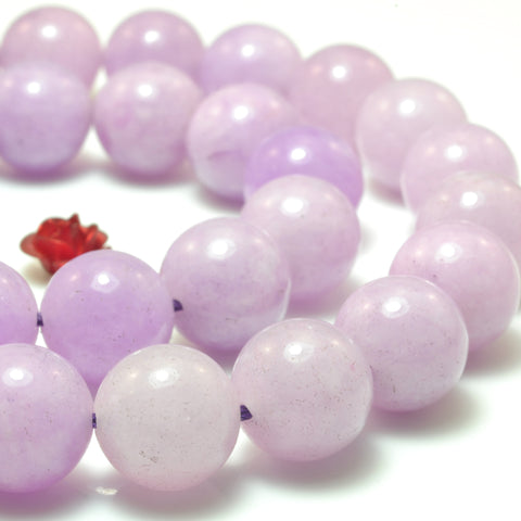 YesBeads Purple Jade stones smooth round loose beads wholesale purple pink gemstone jewelry 15"