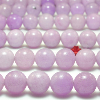 YesBeads Purple Jade stones smooth round loose beads wholesale purple pink gemstone jewelry 15"