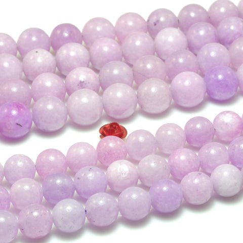 YesBeads Purple Jade stones smooth round loose beads wholesale purple pink gemstone jewelry 15"
