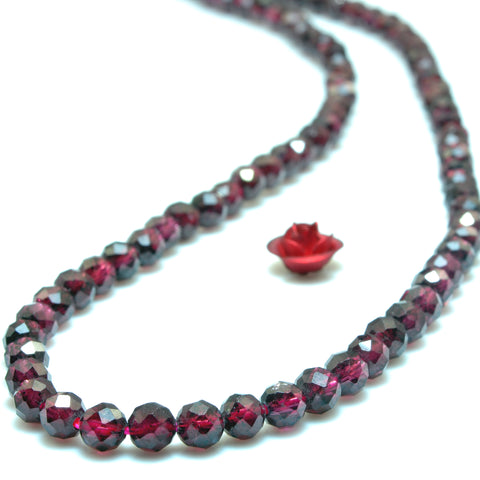 Natural Red Garnet Stone faceted round loose beads wholesale gemstone for jewelyr making DIY bracelets necklace