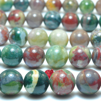 YesBeads Natural Ocean Jade smooth round beads wholesale gemstone jewelry making 15"