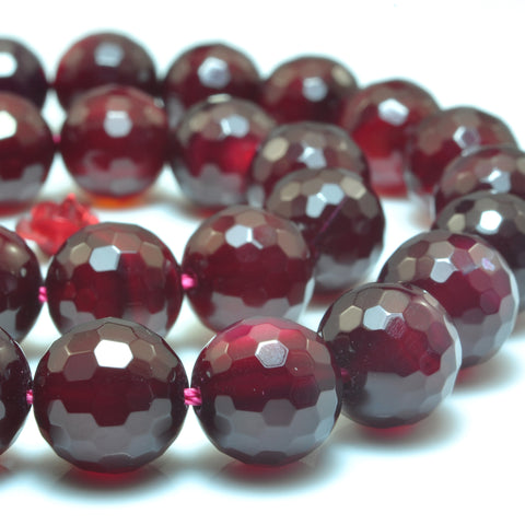 YesBeads Red Agate faceted round loose beads wholesale gestmone jewelry making 15"