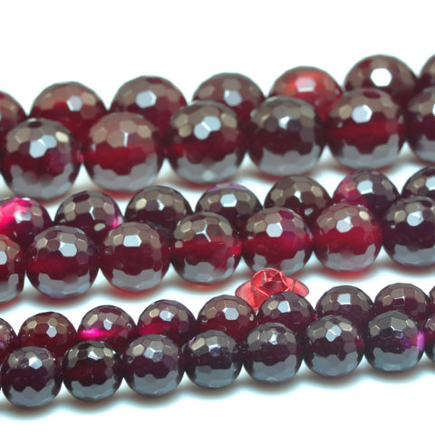 YesBeads Red Agate faceted round loose beads wholesale gestmone jewelry making 15"