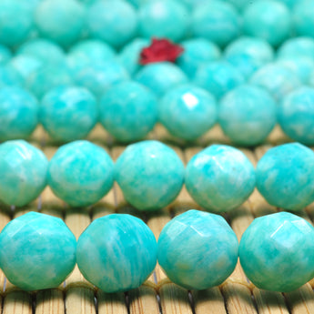 Natural Amazonite faceted round beads wholesale loose gemstone semi precious stones for jewelry making diy bracelet necklace supplies