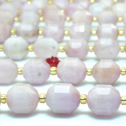 YesBeads Natural Kunzite purple pink gemstone faceted double terminated point beads wholesale jewelry 15"
