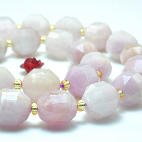 YesBeads Natural Kunzite purple pink gemstone faceted double terminated point beads wholesale jewelry 15"