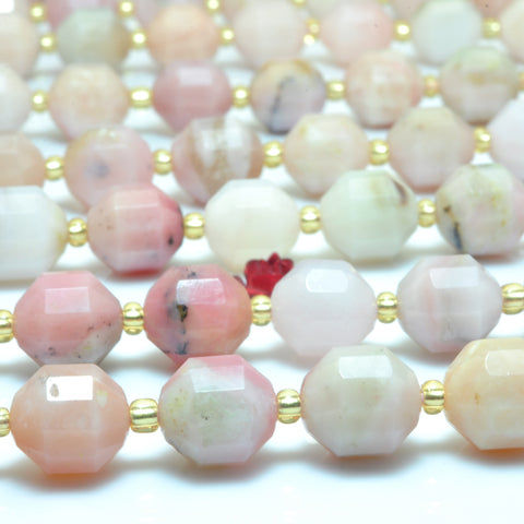 YesBeads Natural Pink Opal faceted double terminated point beads wholesale gemstone jewelry 15"