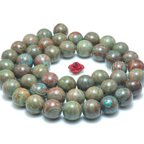 YesBeads Natural Rainbow Jasper smooth round beads wholesale gemstone jewelry 15"