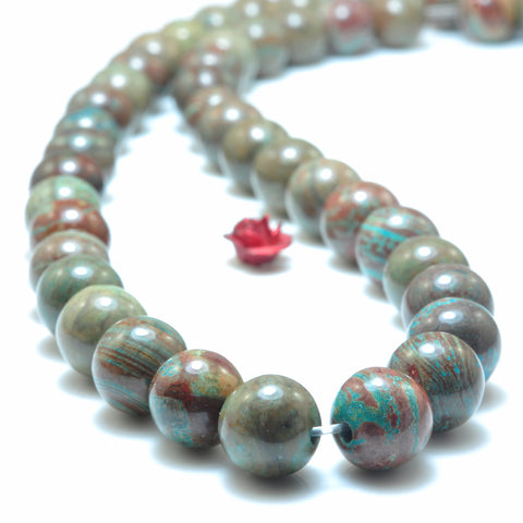 YesBeads Natural Rainbow Jasper smooth round beads wholesale gemstone jewelry 15"
