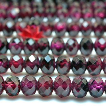 YesBeads Natural Red Garnet Stone faceted rondelle loose beads wholesale gemstone jewelry making 15"