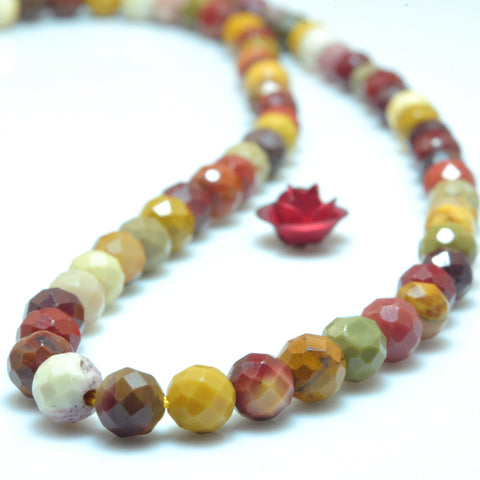 YesBeads Natural Mookaite faceted round loose beads wholesale gemsotne jewelry making