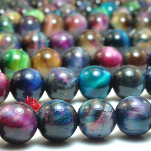 Galaxy Tiger Eye stone smooth round loose beads wholesale rainbow tiger's eye for jewelry making 8mm 10mm
