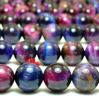 Galaxy Tiger Eye stone smooth round loose beads wholesale rainbow tiger's eye for jewelry making 8mm 10mm