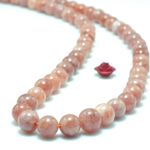 YesBeads Malaysia Jade smooth round loose beads orange gemstone wholesale jewlery  15"