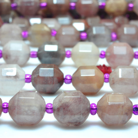 YesBeads Natural Raspberry quartz faceted double terminated point beads wholesale mix gemstone jewelry making 15"
