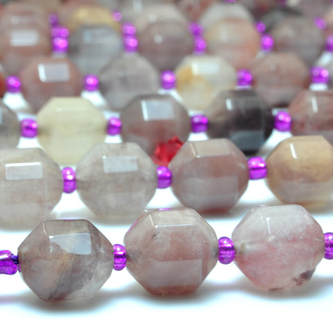 YesBeads Natural Raspberry quartz faceted double terminated point beads wholesale mix gemstone jewelry making 15"