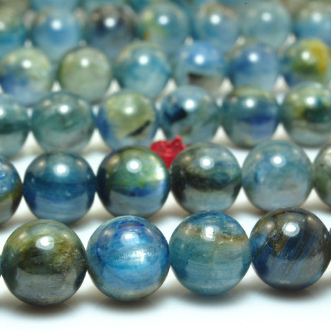YesBeads Natural Kyanite gemstone smooth round loose beads wholesale jewelry  15"