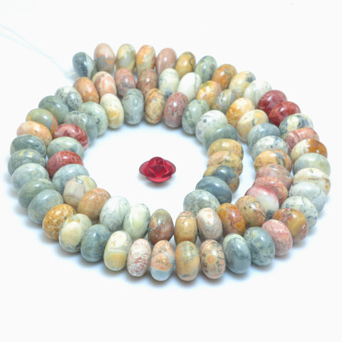 YesBeads Natural Sky eye Jasper smooht rondelle loose beads wholesale gemstone handmake jewelry 15"