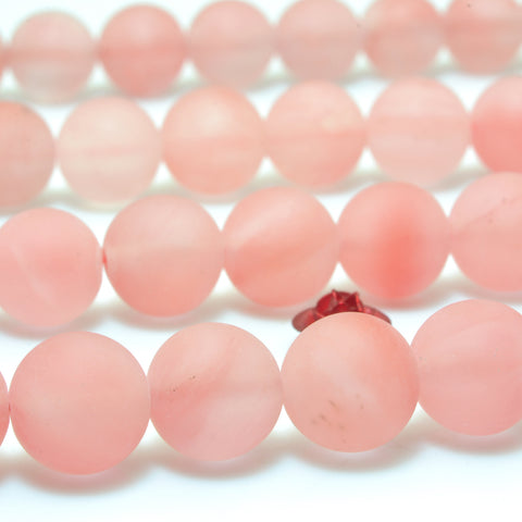 YesBeads Red Cherry quartz matte round beads wholesale gemstone jewelry making