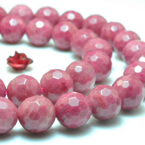 Natural Red Rhodonite AA grade faceted round loose beads wholesale gemstone for jewelry making DIY bracelets necklace 6 8 10mm