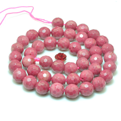 Natural Red Rhodonite AA grade faceted round loose beads wholesale gemstone for jewelry making DIY bracelets necklace 6 8 10mm