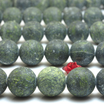 Natural Russian Serpentine Stone matte loose round beads wholesale gemstone jewelry making diy bracelet necklace