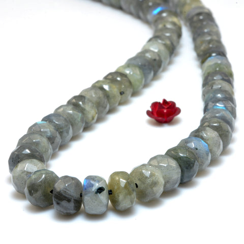 YesBeads Natural Labradorite faceted rondelle beads wholesale gemstone jewelry making