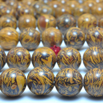 YesBeads Natural Rubber stone smooth round beads wholesale gemstone jewelry making 15"