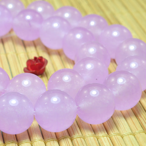 YesBeads Purple Lavender Jade smooth round loose beads wholesale gemstone jewelry making