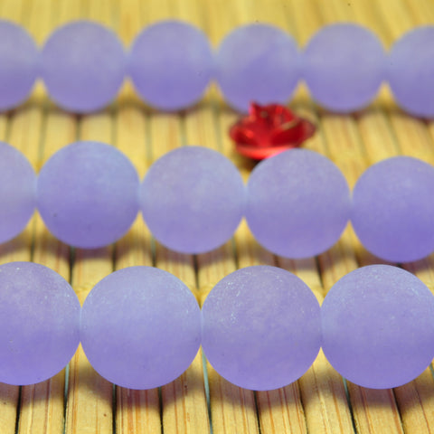 YesBeads Purple Jade matte round loose beads wholesale gemsotne jewelry making