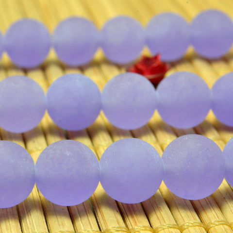 YesBeads Purple Jade matte round loose beads wholesale gemsotne jewelry making