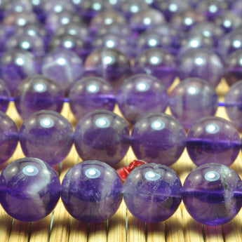 Natural Amethyst smooth round beads wholesale gemstone jewelry making bracelet necklace diy