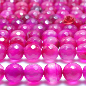 Rose red agate faceted round beads  wholesale gemstone jewelry making bracelet diy stuff