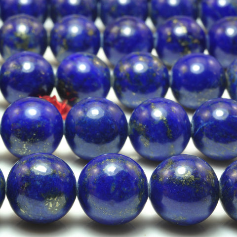 YesBeads Natural Lapis Lazuli A grade smooth round beads blue gemstone wholesale jewelry 3mm-12mm 15"