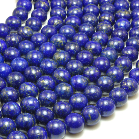 YesBeads Natural Lapis Lazuli A grade smooth round beads blue gemstone wholesale jewelry 3mm-12mm 15"